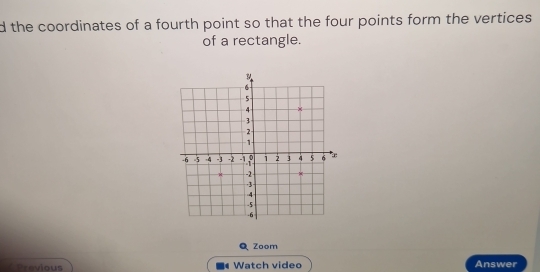 Solved: the coordinates of a fourth point so that the four points form ...