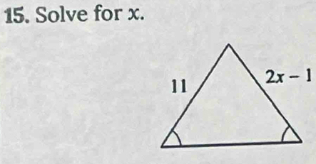 Solve for x.