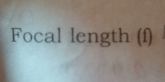 Focal length (f)