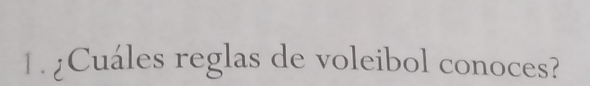 ¿Cuáles reglas de voleibol conoces?