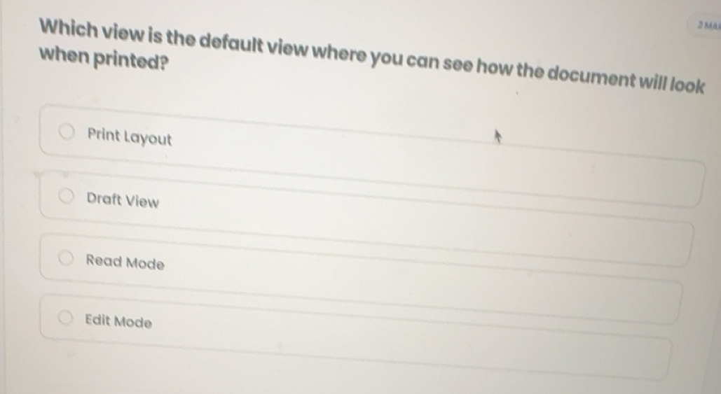 Solved: Which view is the default view where you can see how the ...