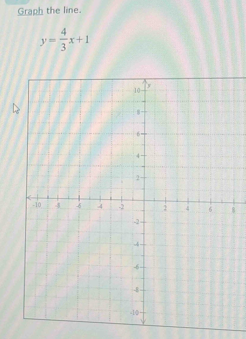 Graph the line.
y= 4/3 x+1
8