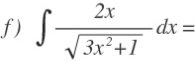 ∈t  2x/sqrt(3x^2+1) dx=