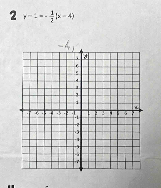 2 y-1=- 1/2 (x-4)