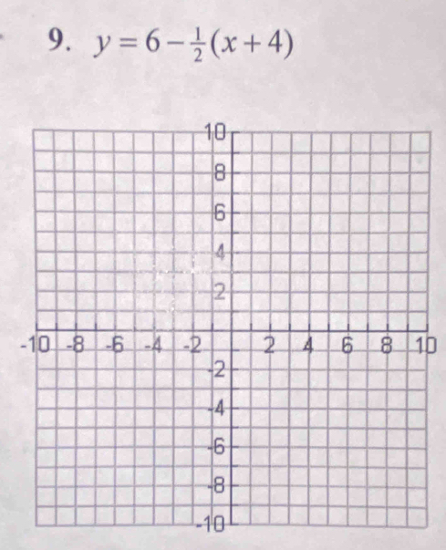 y=6- 1/2 (x+4)
-10