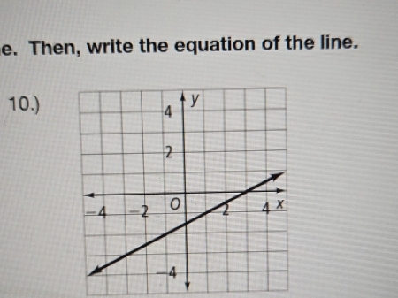 Then, write the equation of the line. 
10.)