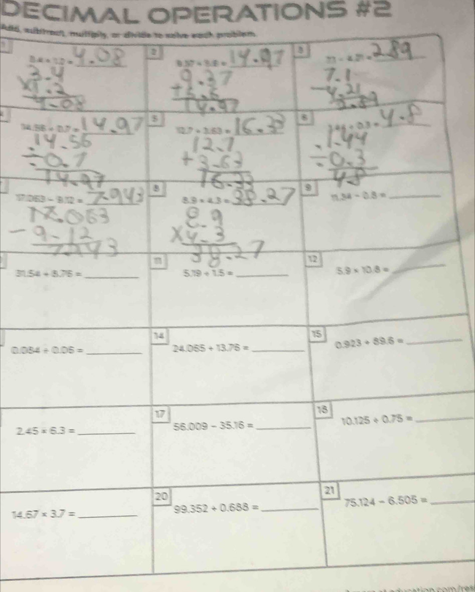 DECIMAL OPERATIONS #2
Add, s
3
_
z
_
_
_
_
_