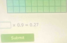 □ * 0.9=0.27
Submit