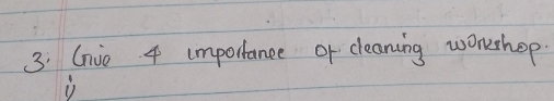 3: Gnie 4 importance of cleaning wonshop.