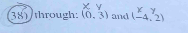 through: (0.3) and (-4.2)