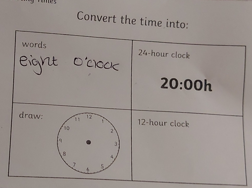 mes
Convert the time into: