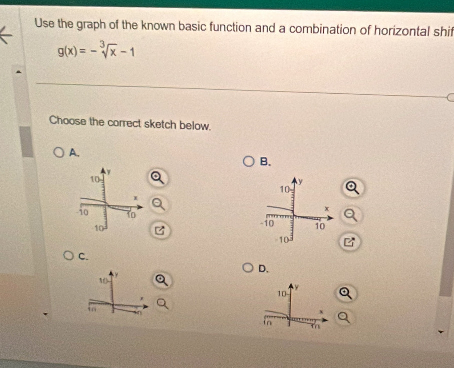 Solved: Use the graph of the known basic function and a combination of ...