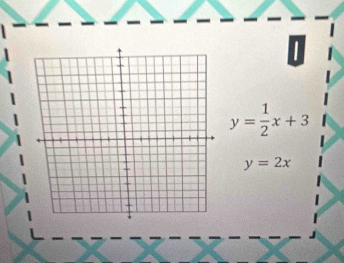 y= 1/2 x+3
y=2x