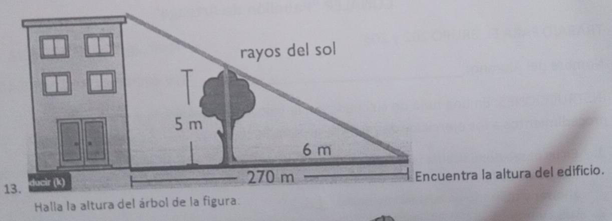 Encuentra la altura del edificio.