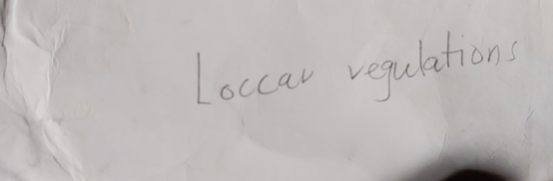 Loccar regulations