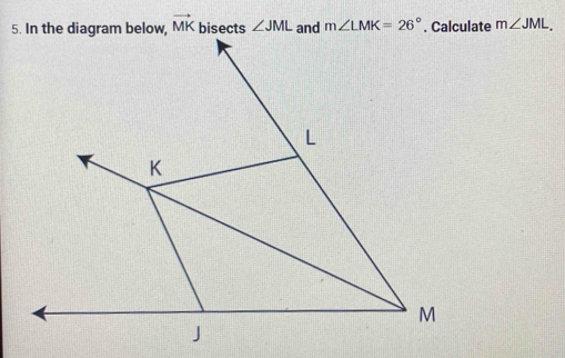 vector MK m∠ JML,
