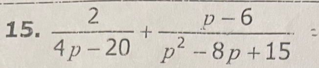 4p=20 p² 8p +15