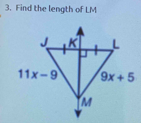 Find the length of LM