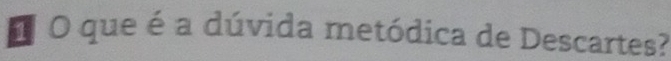 que é a dúvida metódica de Descartes?