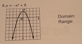 y=-x^2+2
Domain: 
Range: