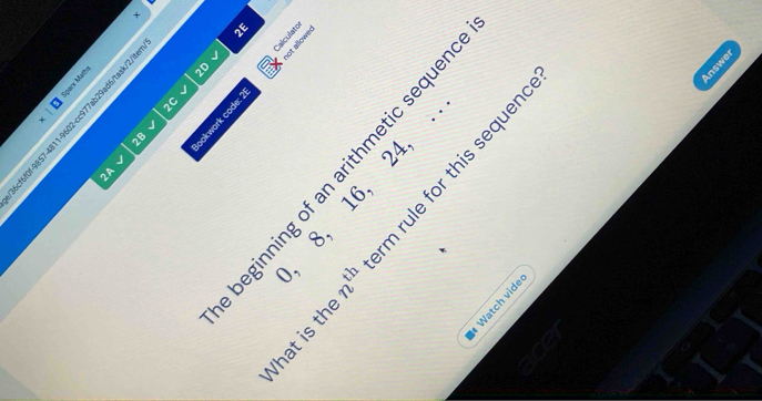 Calculato 
。 + 
> 
not allow 
. . 
६ “ 
2A 2B √ 
J
n^(th) g E 
Answer 
a