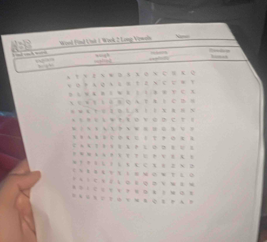 Word Find Unit 1. Week 2 Long Vowels Ng 
d ench würdr 
wengh 
Reedats 
expot ceplied 
ba 
A T Y ZN W D S X Q N C E Κ Q 
V P A Q A L EΤ Z N C U W Y 
X c W E 1 ④ ③ Q A TB. D C D B 
W w K T @ 2 D L S ！ D X R N N 
A C L W P B ② V ⑥ ② C. T B 
N S A X D N W ③ S 
N B A B BC OU T P O R R 
CA KTBSEXPLODEUE 
F W N A A D S Y T U P V E R E 
N 1 L ！ 。 、 C х き Z ~ D 
CN R BR Y X EE M O WT L O 
A D 1 C( Y V？ W D B 5 M のB 
DA G M B ② P A B