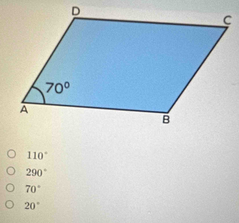 110°
290°
70°
20°