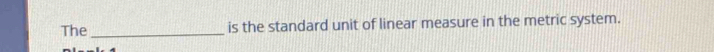 The _is the standard unit of linear measure in the metric system.