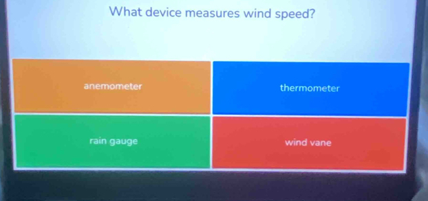 What device measures wind speed?