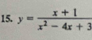 y= (x+1)/x^2-4x+3 