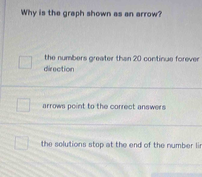 Solved: Why is the graph shown as an arrow? the numbers greater than 20 ...