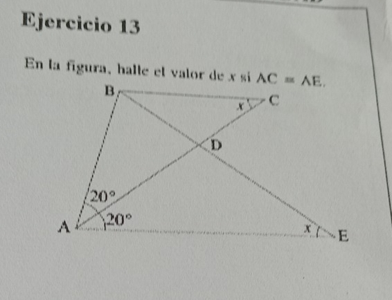 En la figura, halle el valor de x si