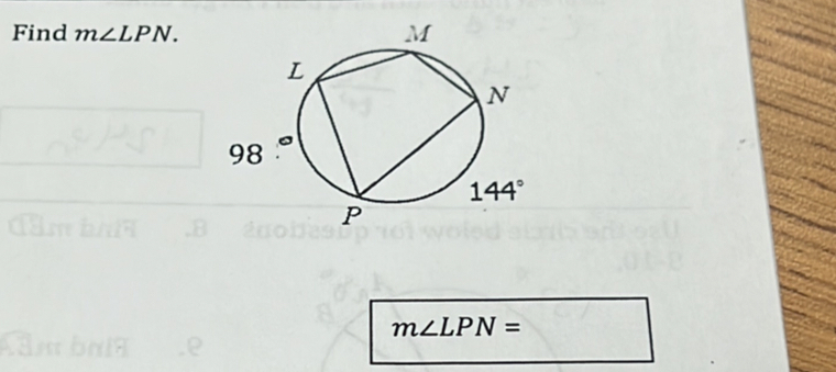 Find m∠ LPN.
m∠ LPN=