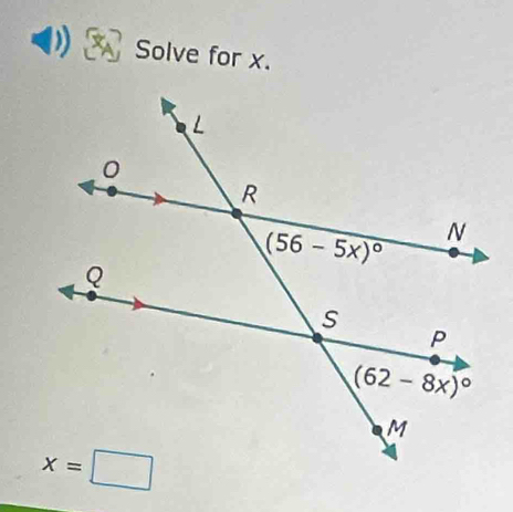 ) Solve for x.