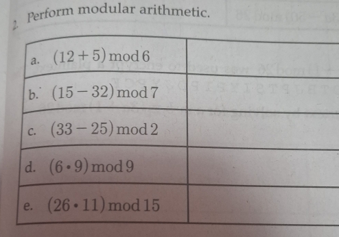 Perform modular arithmetic.