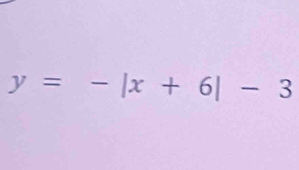 y=-|x+6|-3