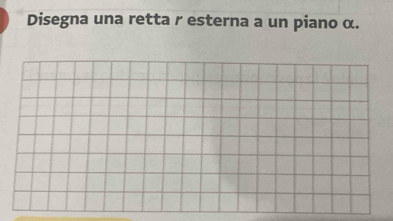 Disegna una retta r esterna a un piano α.