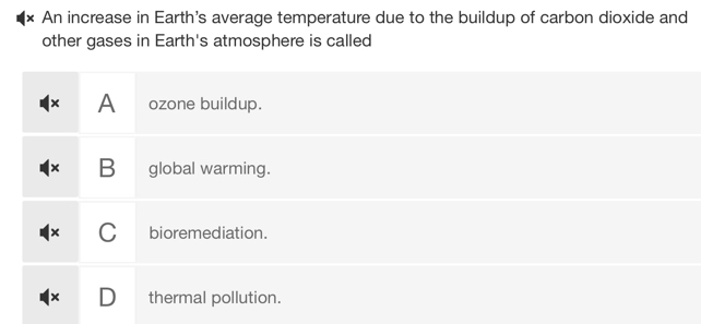 An increase in Earth's average temperature due to the buildup of carbon dioxide and 
other gases in Earth's atmosphere is called