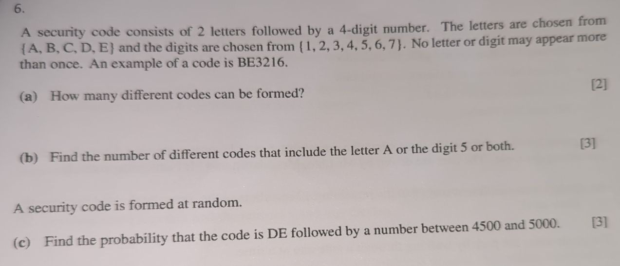 Solved: A security code consists of 2 letters followed by a 4 -digit ...