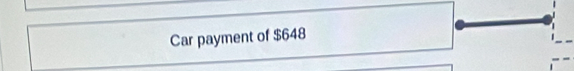 Car payment of $648