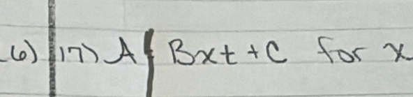 (0)17)A Bxt+C for x