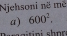 Njehsoni në më 
a) 600^2.