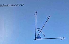 Solve for m∠ ECD.