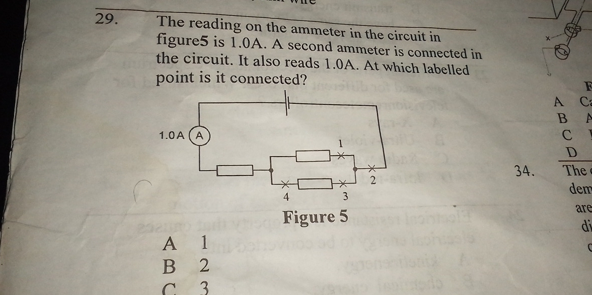 Solved: The reading on the ammeter in the circuit in figure5 is 1.0A. A ...