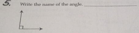 Write the name of the angle._