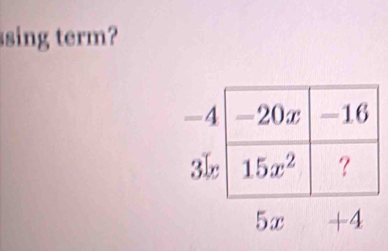 sing term?
5x +4 a