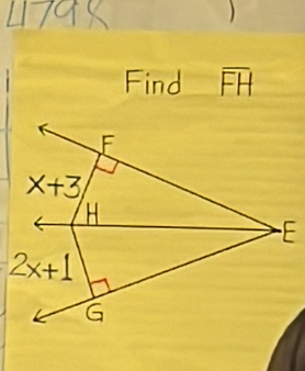 Find overline FH
E
2x
G