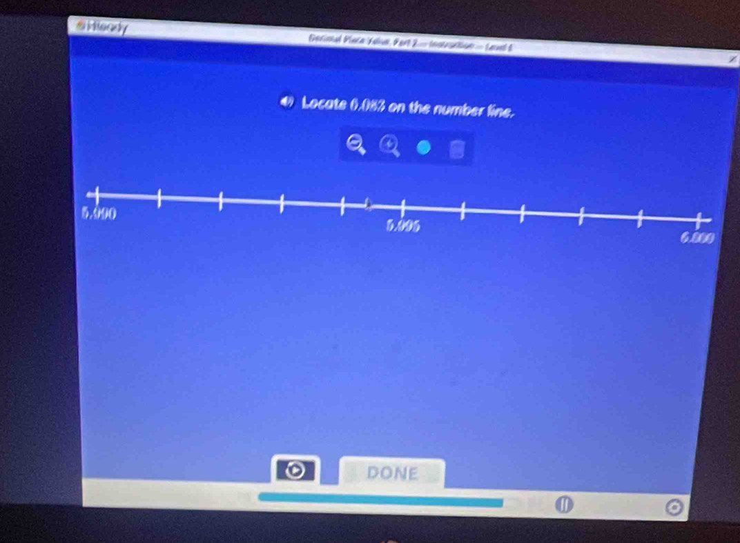 #Hendy Derinl Viera Yana, Pert 2— teausation — Laud 5 
Locate 0,083 on the number line. 
Done