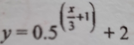 y=0.5^((frac x)3+1)+2