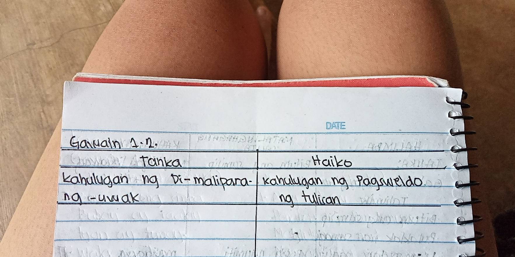 Garuain 1. 2. 
Tanka Haiko 
kahulugan ng Di-malipara- kahulugan ng Pagsweldo 
ng -uwak ng tulican